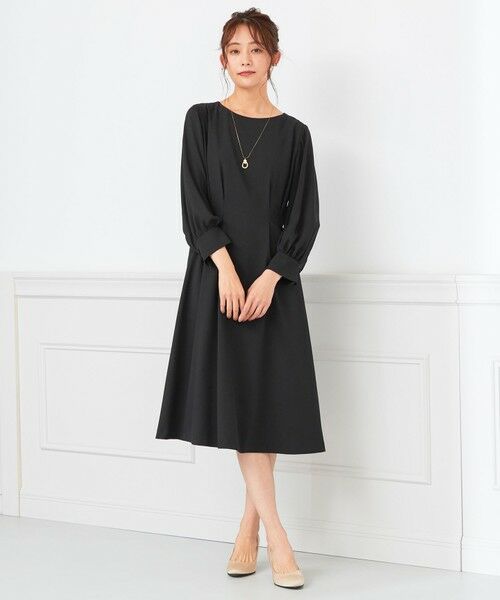 L size ONWARD(大きいサイズ) / エルサイズオンワード ロング・マキシ丈ワンピース | 【洗える】シフォンスリーブコンビ ワンピース | 詳細1