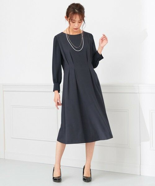 L size ONWARD(大きいサイズ) / エルサイズオンワード ロング・マキシ丈ワンピース | 【洗える】シフォンスリーブコンビ ワンピース | 詳細4