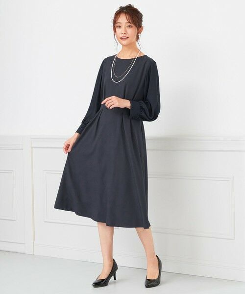 L size ONWARD(大きいサイズ) / エルサイズオンワード ロング・マキシ丈ワンピース | 【洗える】シフォンスリーブコンビ ワンピース | 詳細5