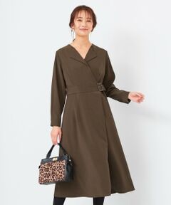 L size ONWARD(大きいサイズ) / エルサイズオンワード ロング・マキシ丈ワンピース | 【洗える】ラップフレアー ワンピース