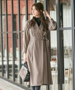 L size ONWARD(大きいサイズ) / エルサイズオンワード ロング・マキシ丈ワンピース | 【洗える】ラップフレアー ワンピース