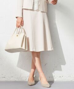 L size ONWARD(大きいサイズ) / エルサイズオンワード ミニ・ひざ丈スカート | 【セットアップ対応】リップルボーダー フレア スカート