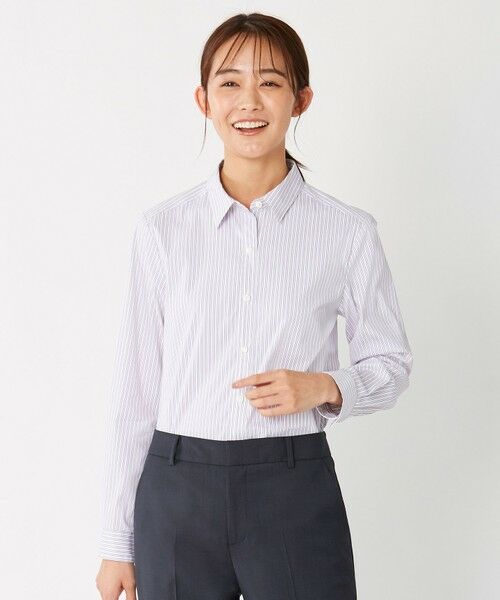 L size ONWARD(大きいサイズ) / エルサイズオンワード シャツ・ブラウス | 【洗える】SOMELOS JOYCE シャツカラー ブラウス(ふじ色系1)