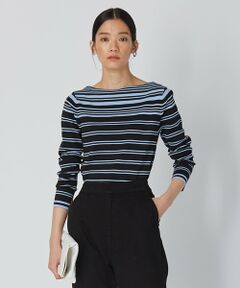 L size ONWARD(大きいサイズ) / エルサイズオンワード ニット・セーター | 【洗える】 ハイブリッドボーダー ニットプルオーバー