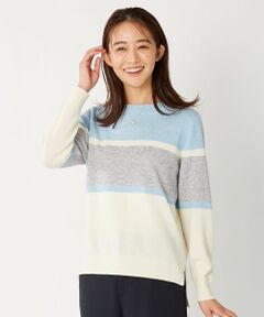 【洗える】CASHMERE BLEND カラーブロック ニット