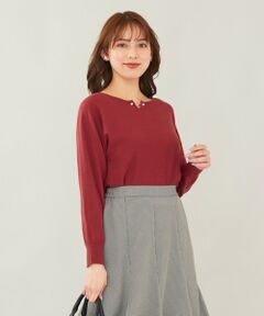 L size ONWARD(大きいサイズ) / エルサイズオンワード ニット・セーター | 【洗える】フェイクパールドルマン ニット