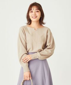 L size ONWARD(大きいサイズ) / エルサイズオンワード ニット・セーター | 【洗える】フェイクパールドルマン ニット