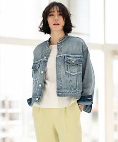 L size ONWARD(大きいサイズ) / エルサイズオンワード Gジャン・デニムジャケット | 【WE WANT/接触冷感】USUKARU ノーカラーデニムジャケット