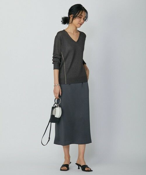 L size ONWARD(大きいサイズ) / エルサイズオンワード ミニ・ひざ丈スカート | 【洗える】Calm ミディスカート | 詳細15