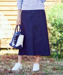 L size ONWARD(大きいサイズ) / エルサイズオンワード デニムスカート | 【洗える】8.5oz Stretch Denim ロング デニム スカート