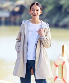 L size ONWARD(大きいサイズ) / エルサイズオンワード その他アウター | 【洗える】ソロテックスドライツイル ノーカラー コート