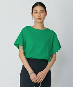 L size ONWARD(大きいサイズ) / エルサイズオンワード カットソー | 【洗える】ハイツイストスムース フレンチスリーブ2WAYカットソー