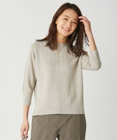 L size ONWARD(大きいサイズ) / エルサイズオンワード ニット・セーター | 【洗える】マーセライズコードリネン ボートネック ニット