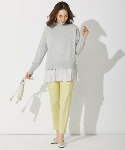 L size ONWARD(大きいサイズ) / エルサイズオンワード ニット・セーター | 【2WAY/洗える】ガスコットンコンビ ボトルネックニット | 詳細1