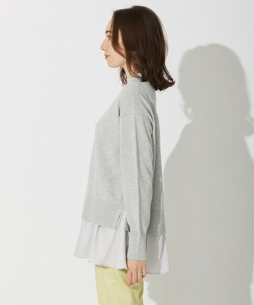 L size ONWARD(大きいサイズ) / エルサイズオンワード ニット・セーター | 【2WAY/洗える】ガスコットンコンビ ボトルネックニット | 詳細5