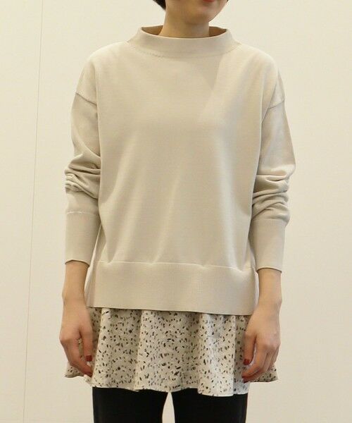 L size ONWARD(大きいサイズ) / エルサイズオンワード ニット・セーター | 【2WAY/洗える】ガスコットンコンビ ボトルネックニット | 詳細10