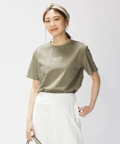 5分袖 ロゴ Tシャツ