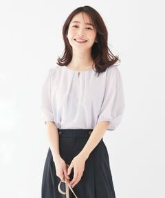 L size ONWARD(大きいサイズ) / エルサイズオンワード カットソー | 【UVケア】コンフォートモダールベーシックシフォンチェック カットソー