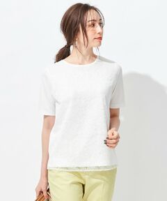 【放湿性/保湿性】レース Tシャツ カットソー