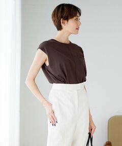 L size ONWARD(大きいサイズ) / エルサイズオンワード ニット・セーター | 【洗える】ガスコットンハイゲージ ノースリーブニット