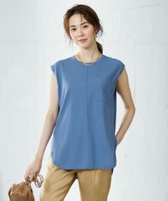 L size ONWARD(大きいサイズ) / エルサイズオンワード ニット・セーター | 【洗える】ガスコットンハイゲージ ノースリーブニット