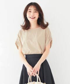 L size ONWARD(大きいサイズ) / エルサイズオンワード カットソー | プレーティングジャージーフレンチスリーブ カットソー