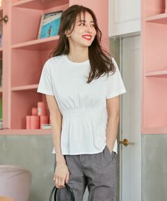 L size ONWARD(大きいサイズ) / エルサイズオンワード カットソー | プレーティングジャージー ウエストタック カットソー