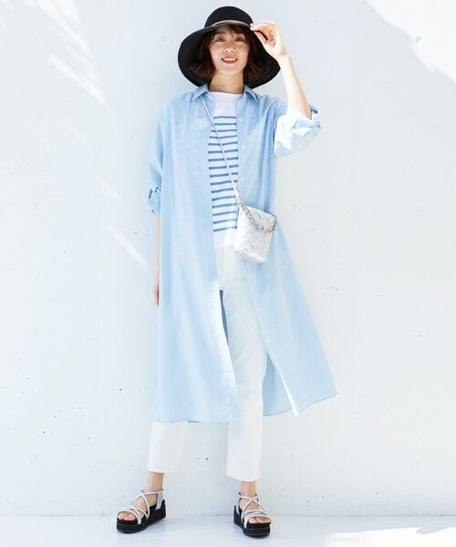 L size ONWARD(大きいサイズ) / エルサイズオンワード カットソー | 【洗える】Le minor(ルミノア) ボーダーカットソー | 詳細1