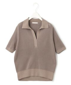 L size ONWARD(大きいサイズ) / エルサイズオンワード ニット・セーター | 【洗える】コットンポリエステルホールガーメント ポロプルオーバー