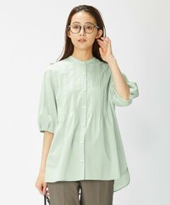 【洗える】ポリエステル ラミー Poplin ピンタック ブラウス