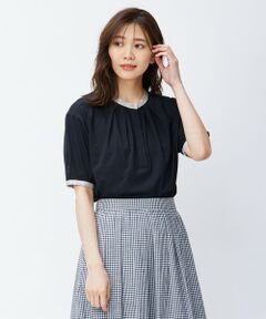 L size ONWARD(大きいサイズ) / エルサイズオンワード カットソー | 【イージーケア・接触冷感】プレーティングジャージー バンドカラー カットソー