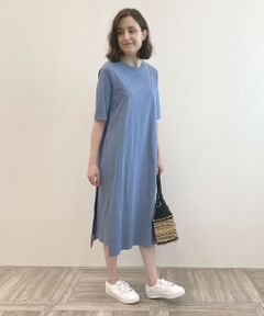 L size ONWARD(大きいサイズ) / エルサイズオンワード ロング・マキシ丈ワンピース | 【洗える】リラックスジャージー クルーネックワンピース