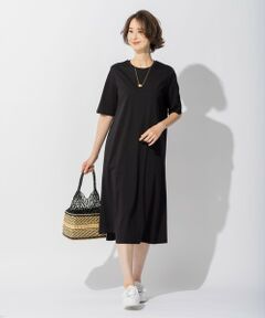 L size ONWARD(大きいサイズ) / エルサイズオンワード ロング・マキシ丈ワンピース | 【洗える】リラックスジャージー クルーネックワンピース