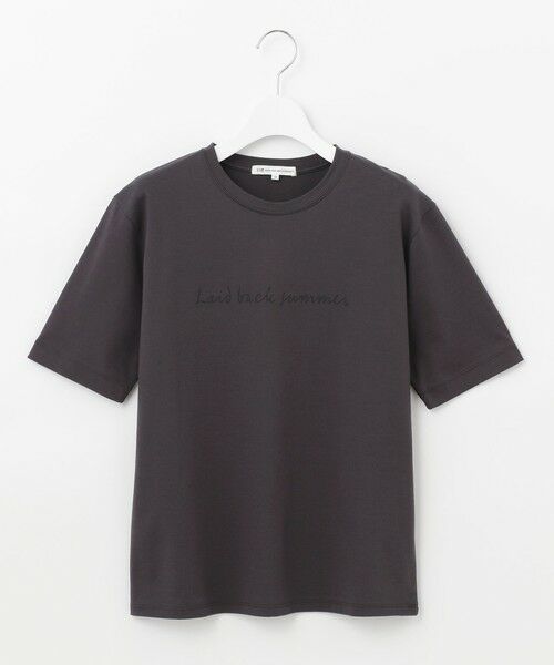 L size ONWARD(大きいサイズ) / エルサイズオンワード カットソー | 【洗える】スーピマコットン ロゴ Tシャツ | 詳細4