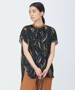 L size ONWARD(大きいサイズ) / エルサイズオンワード シャツ・ブラウス | 【Saki Tanakaさんコラボ】コラボプリント プルオーバーブラウス