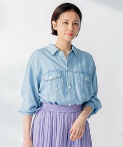 L size ONWARD(大きいサイズ) / エルサイズオンワード シャツ・ブラウス | 【セット可/洗える】テンセルデニム シャケット