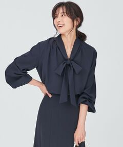 L size ONWARD(大きいサイズ) / エルサイズオンワード シャツ・ブラウス | リボンディテール ギャザー ブラウス