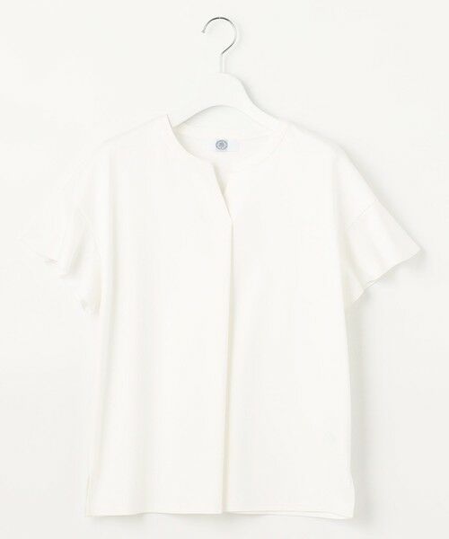 L size ONWARD(大きいサイズ) / エルサイズオンワード カットソー | 【UVケア・接触冷感】コンパクトコットンスムース キーネック カットソー | 詳細2