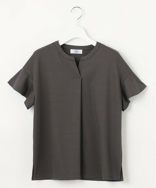 L size ONWARD(大きいサイズ) / エルサイズオンワード カットソー | 【UVケア・接触冷感】コンパクトコットンスムース キーネック カットソー | 詳細4