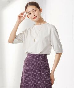 L size ONWARD(大きいサイズ) / エルサイズオンワード カットソー | 【洗える】プレーティング ボリュームスリーブ カットソー