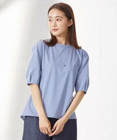 L size ONWARD(大きいサイズ) / エルサイズオンワード カットソー | 【洗える】プレーティング ボリュームスリーブ カットソー