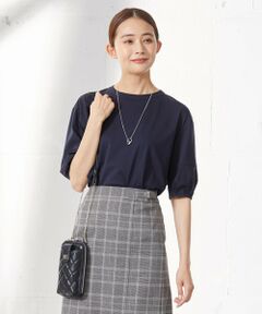 L size ONWARD(大きいサイズ) / エルサイズオンワード カットソー | 【洗える】プレーティング ボリュームスリーブ カットソー