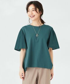 L size ONWARD(大きいサイズ) / エルサイズオンワード カットソー | レースコンビ Tシャツ