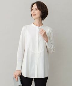 L size ONWARD(大きいサイズ) / エルサイズオンワード シャツ・ブラウス | 【洗える】ストレッチシャーティング ブザムシャツ