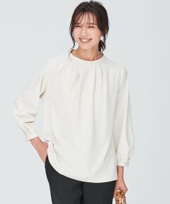 L size ONWARD(大きいサイズ) / エルサイズオンワード カットソー | 【洗える】ヴィスコースソフトポンチ ビルドネック カットソー