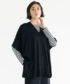 L size ONWARD(大きいサイズ) / エルサイズオンワード ニット・セーター | 【洗える/セットアイテム】マルチWAYコンビ ニットポンチョ×プルオーバー