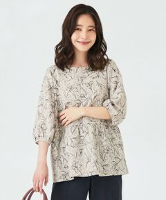 L size ONWARD(大きいサイズ) / エルサイズオンワード シャツ・ブラウス | 【洗える】フラワーフクレジャガード ブラウス