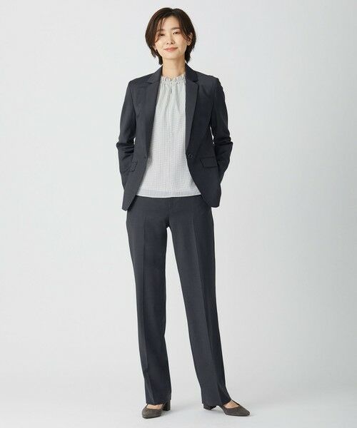 L size ONWARD(大きいサイズ) / エルサイズオンワード カットソー | 千鳥プリント スリットフリルネック カットソー | 詳細3