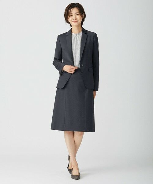 L size ONWARD(大きいサイズ) / エルサイズオンワード カットソー | 千鳥プリント スリットフリルネック カットソー | 詳細5