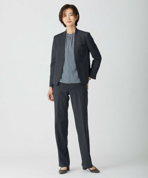 L size ONWARD(大きいサイズ) / エルサイズオンワード カットソー | 千鳥プリント スリットフリルネック カットソー | 詳細11